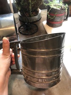 Antique flower sifter Looks adorable as a planter with succulents/small plants
