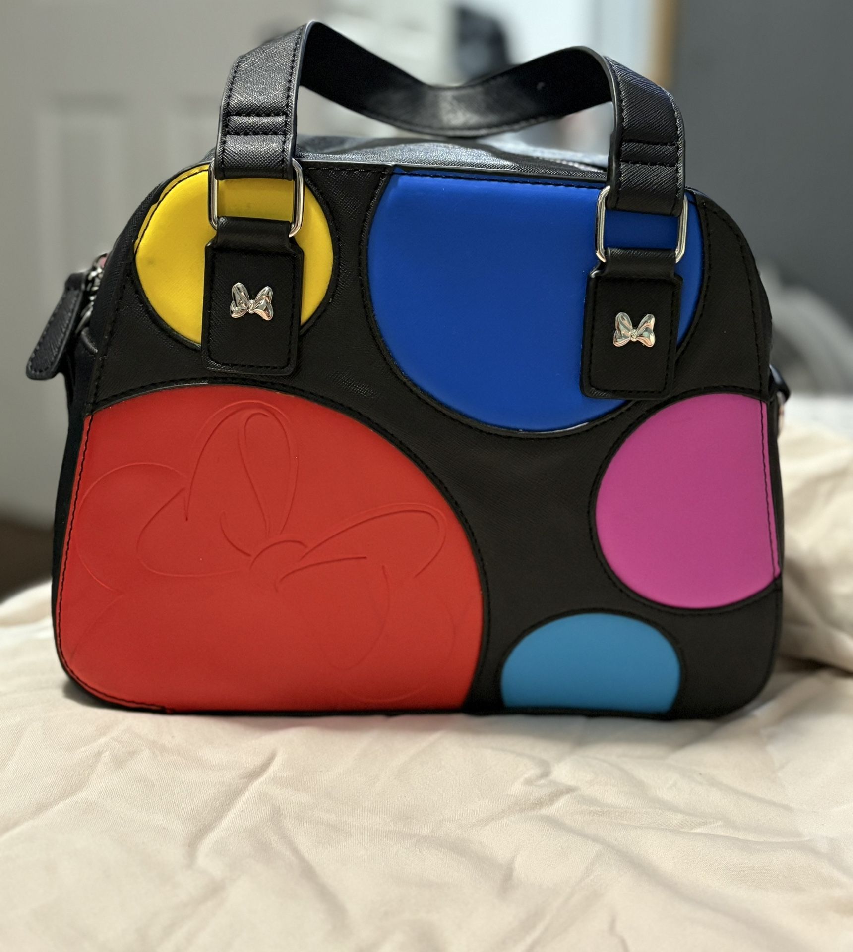 Disney Boutique Purse Minnie Mouse Bow Colorful Circle Strap