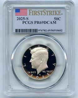2025 S 50C Clad Kennedy Half Dollar PCGS PR69DCAM First Strike