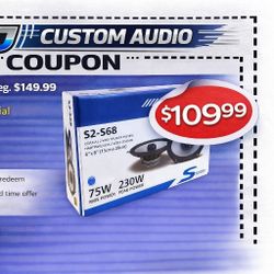 Alpine S Series Car Speakers 1-Set 6" X 8" 2-Way Coaxial Speaker System 230 Watts S2-S68 🚨 Payment Options Available 🚨 No Credit Needed 🚨 