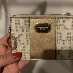 Michael Kors Signature Logo-print Canvas Small Logo Coin Purse 