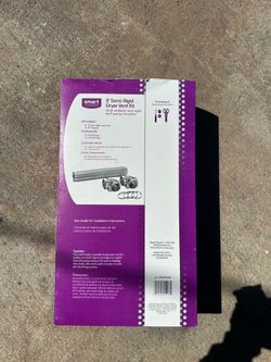 Complete dryer vent installation kit from Smart Choice. This set includes one 8-foot semi-rigid dryer vent, two 90-degree elbows, four vent clamps, an
