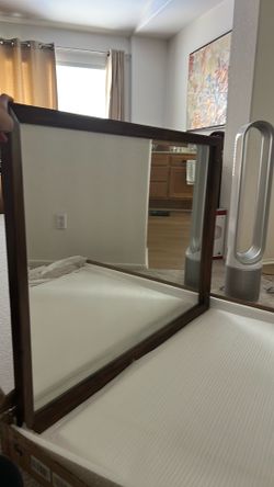 50” x 38” Mirror Frame Walnut Finish (Domusvita Design)