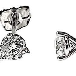 Unisex Earrings 14kt White Gold 
