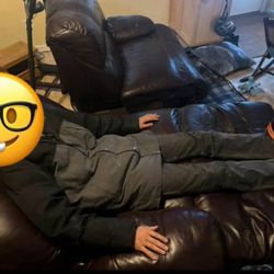 Genuine Leather Extra Wide Recliner Left Piece 