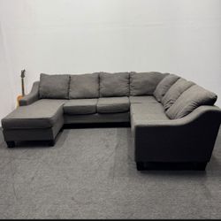 Compact & Comfy Sectional Couch (Dark Charcoal Gray)