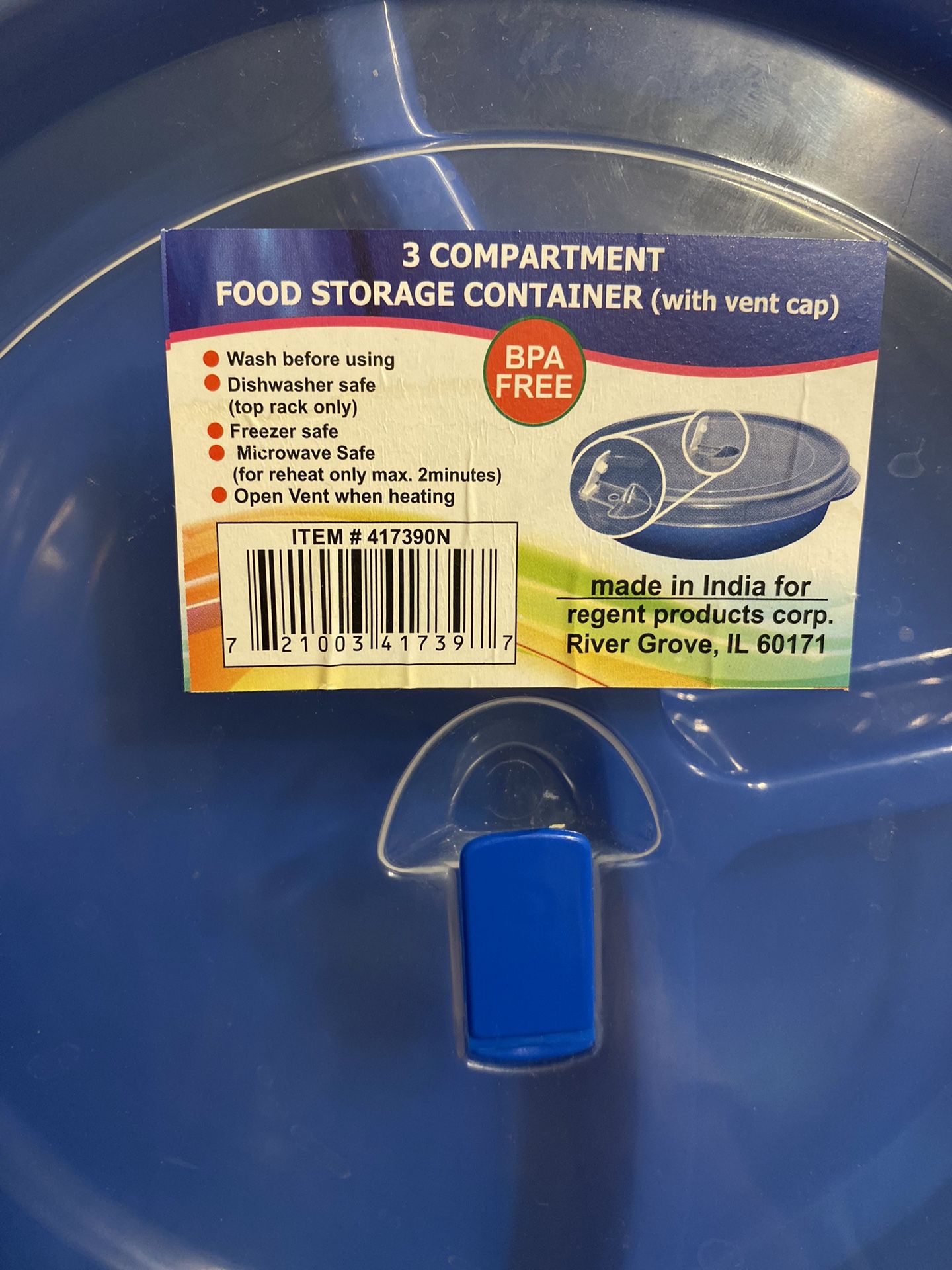 3 Compartment Food Storage Container