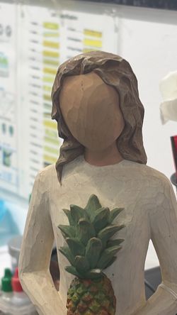 Willow Tree Style Figurine Holding Pineapple