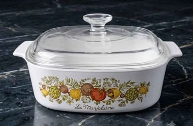 RARE VINTAGE CORNING WARE LA MARJOLAINE A-3-B 2 QT CASSEROLE GLASS LID