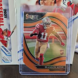 2020 Brandon Aiyuk Select RC Orange Field Level Die-Cut #366!