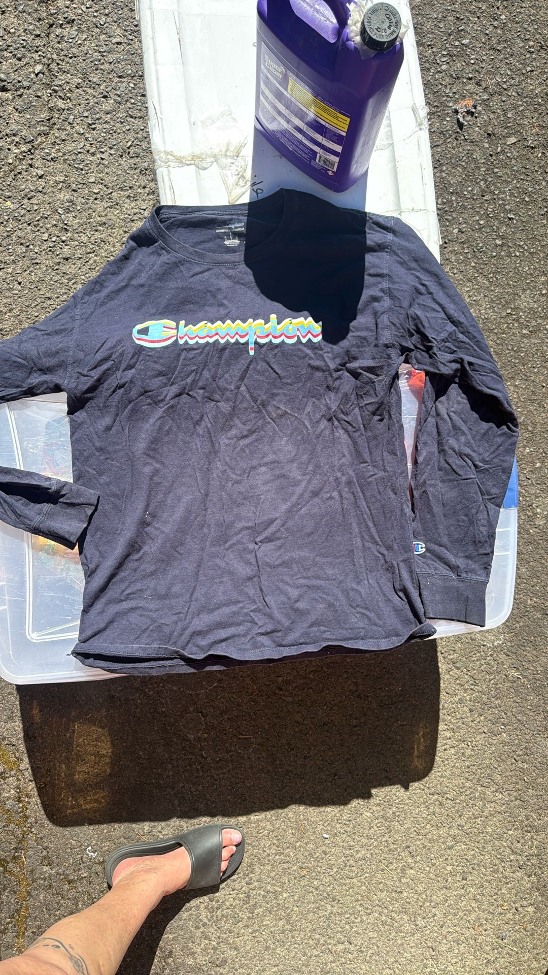 Men’s Large Champion Crew Neck Navy Shirt