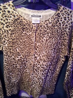 Midtown Leopard Print Cardigan Size Small