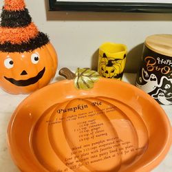 Pumpkin Halloween Pie Plate Recipe Beautiful Pottery