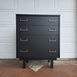 MCM Mid Century Modern Tall 4 Drawer Dresser Freshly Refinished 