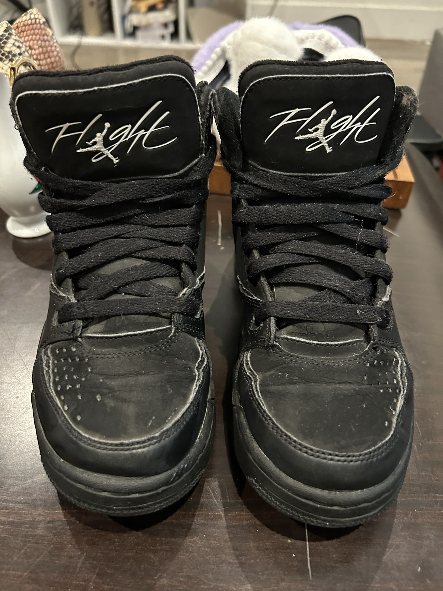 AIR JORDAN SC-3 Size 4.5y Black White Nike Flight