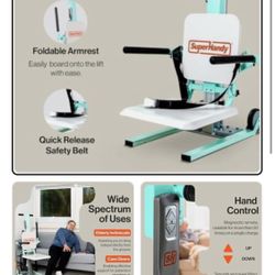 SuperHandy® Electric Floor to Chair Mobility Lift  400lbs  capacity 20in High. Used in very good condition with some minor cosmetic blemishes. These b