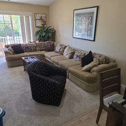 brown sectional good condition 3 piece
