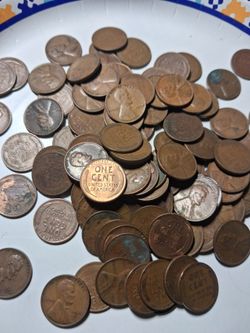 Unsearched wheat pennies from estate
