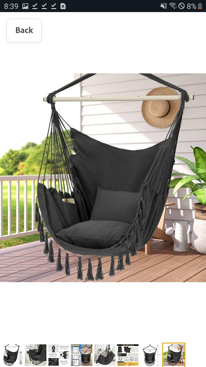 hammock, swing, hanging chair 360° Rotation, for indoor or outdoor