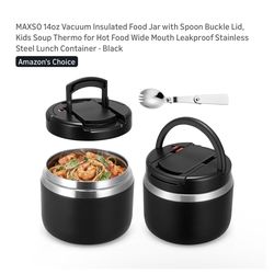 Brand new 14oz Vacuum Insulated Food Jar with Spoon Buckle Lid
