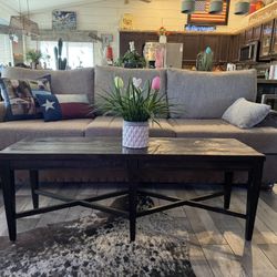 Nice Wooden Rustic Long Coffee Table or Entry Way Bench--ALL INFO IS IN THE AD