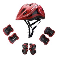 HENXING Kids Helmet Knee Elbow Pads Wrist Guard Sport Protective Gear Adjustable Scooter Skateboard Roller Bike Skate Cycling Safety Set for Boy Girl 