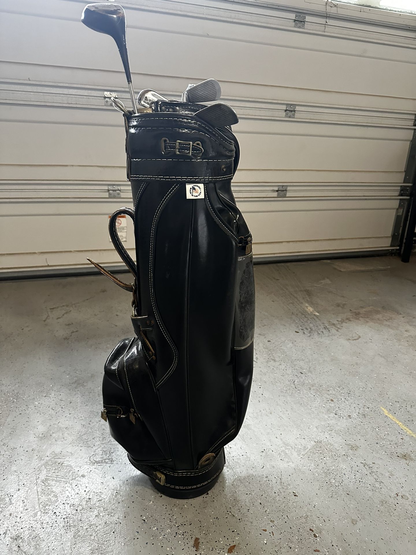 Miller vintage leather golf bag brown/black