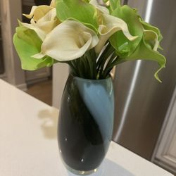 Glass Vase Decoration Living Room Dining Table Tabletop blue
