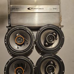 4 Speakers 6.5 And 4 Channel Amp . Car Audio