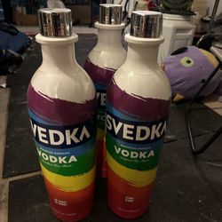 Big vodka bottles decor