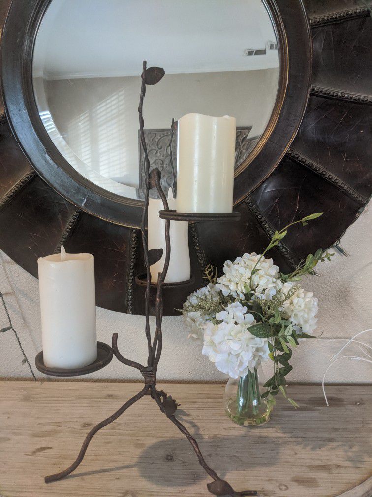 Metal Candle Holder. Candles Not For Sale 