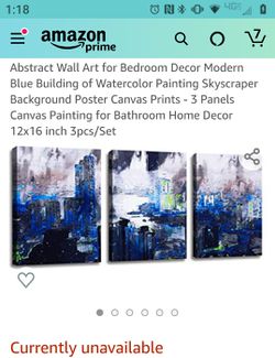 Abstract canvas set of 3