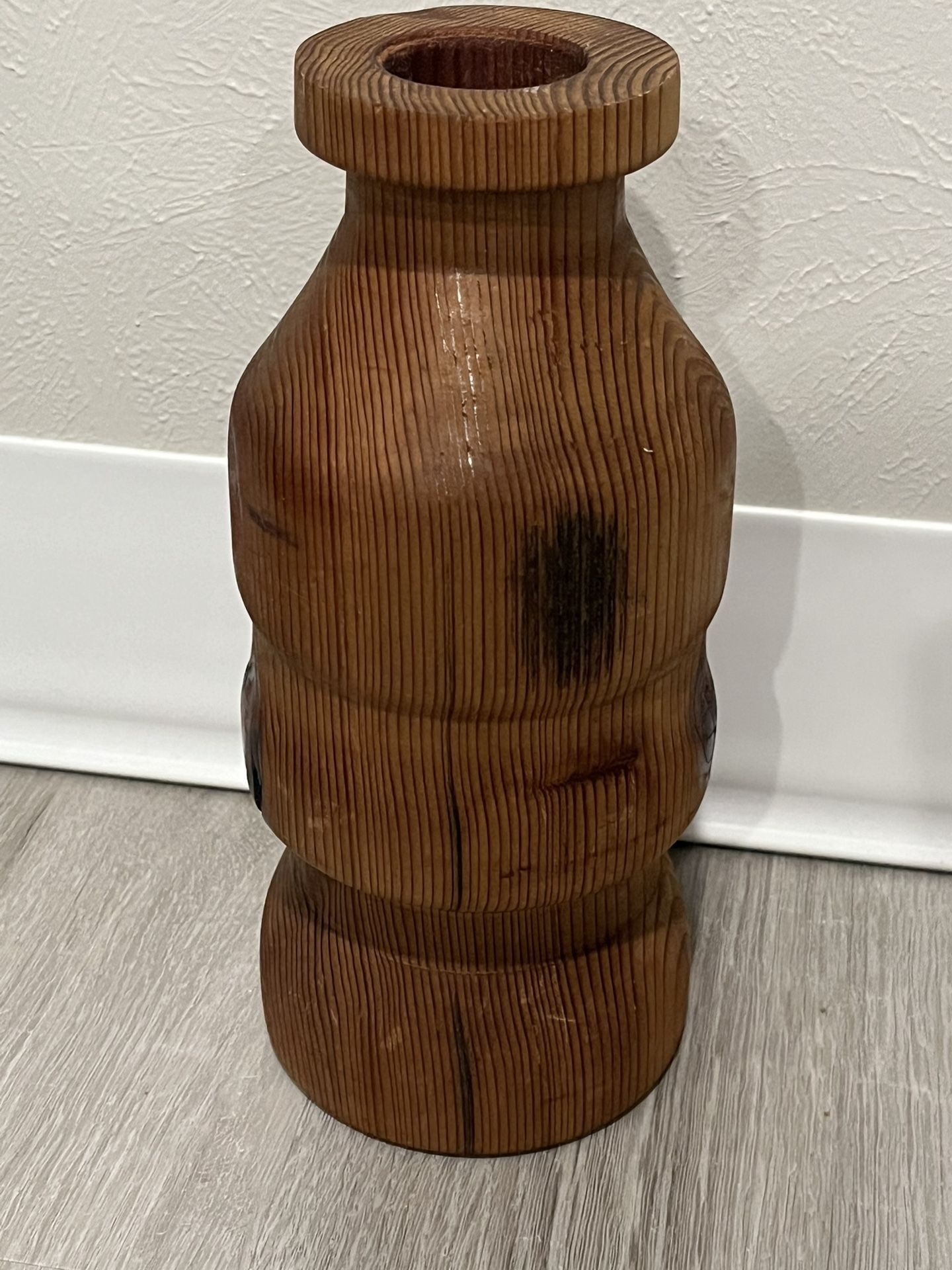 Wood Lathe Turned Made In Montana Candle Holder