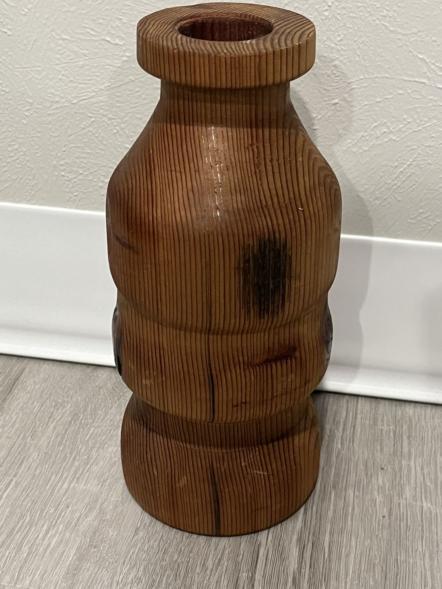Wood Lathe Turned Made In Montana Candle Holder