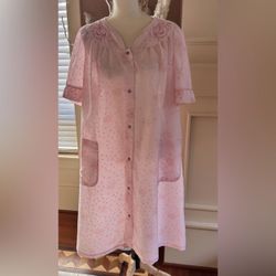 Vintage Leisure Life Elegant Pink Women's Robe Size 1X