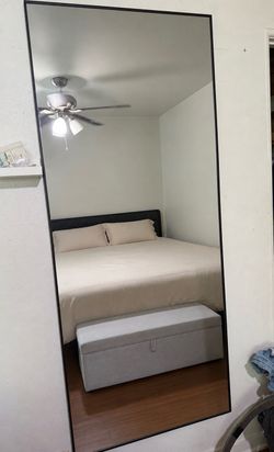 HOVET Mirror, black, 30 3/4x77 1/8 "