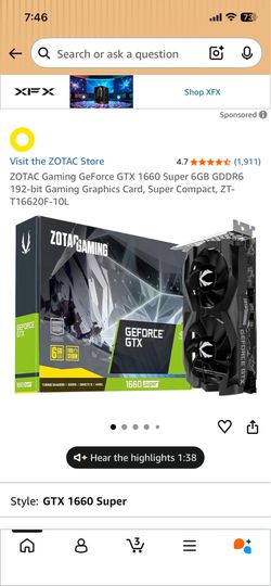 1660 6gb zotac gaming gpu