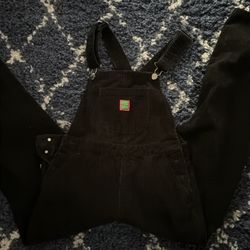 Empyre Black Corduroy Overalls Suzie Relaxed Fit 90's Y2K Vibes, Size Medium