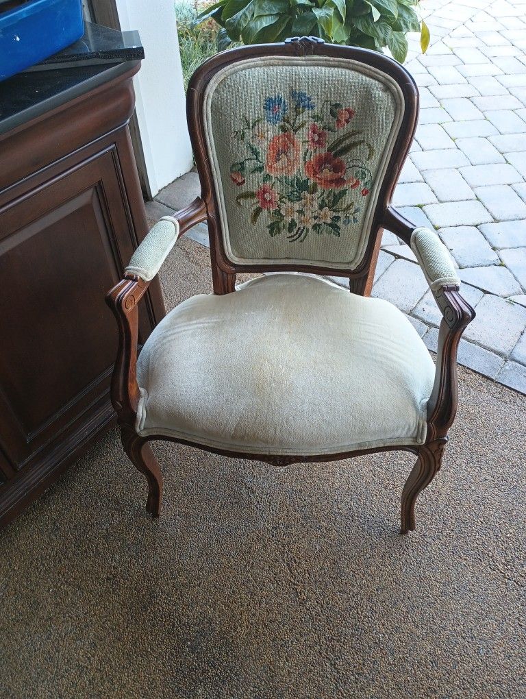 Antique Armchair with needlework