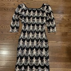 Crystal Doll black & white sequin dress 