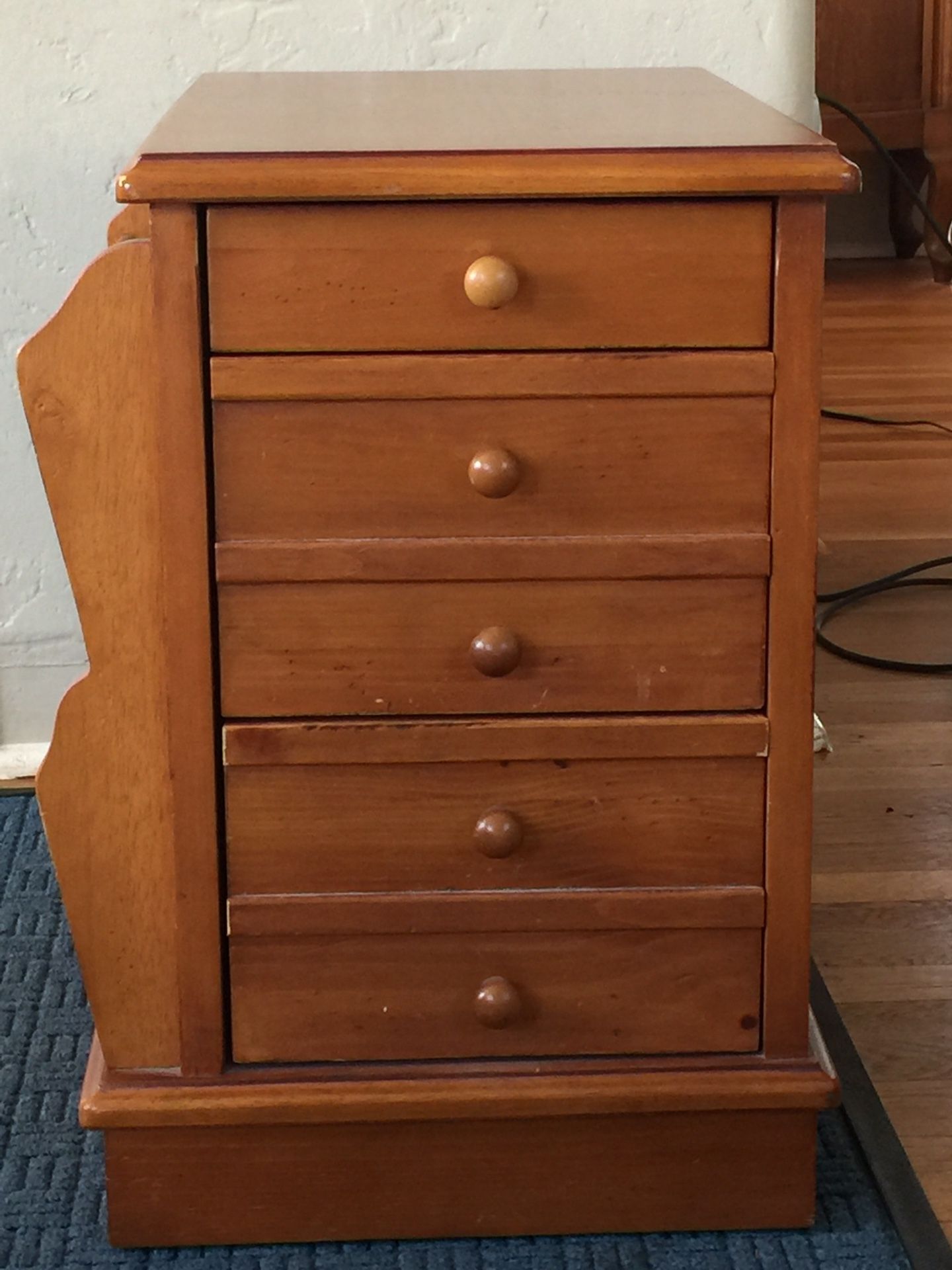 Two 2 matching cute tables chests - real wood - many uses!