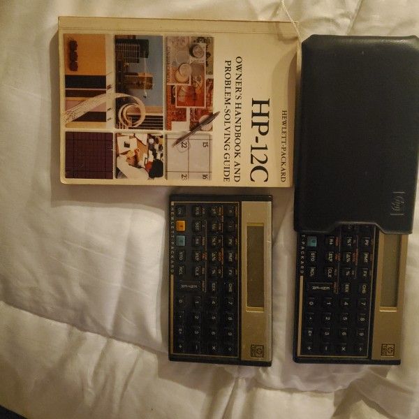 Vintage HP 12C Financial Calculator w/Storage Cover