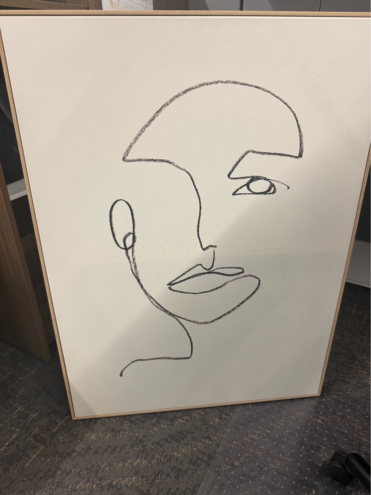 Modern Linear Portrait 2 Framed Canvas 60x80cm