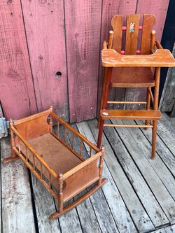 High Chair & Cradle Vintage