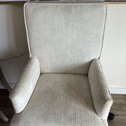 Cream Modern Wingback Accent Chair / Reading Chair