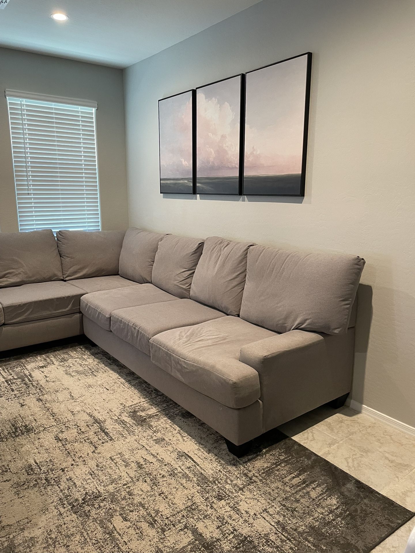 Large Grey Sectional Couch