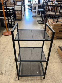 SONGMICS 3-Tier Storage Rack Bathroom Shelf Extendable Plant Stand w/ Adjustable Shelf - Black