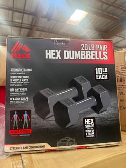 🔥New RBX Hex Dumbbells – 20 lb Pair (10 lb Each)!!
