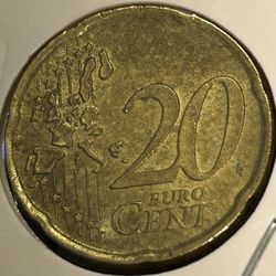 Rare 2002 20 Cent Euro Cent Italia Coin 