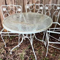 Wrought Iron Chairs With Table